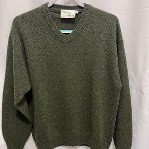 Western Island Sweater Company Ireland, Sz L, Green, V-Neck